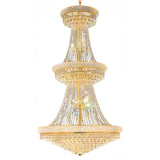 Empire 38 Light 42in Gold Down Chandelier with Crystals