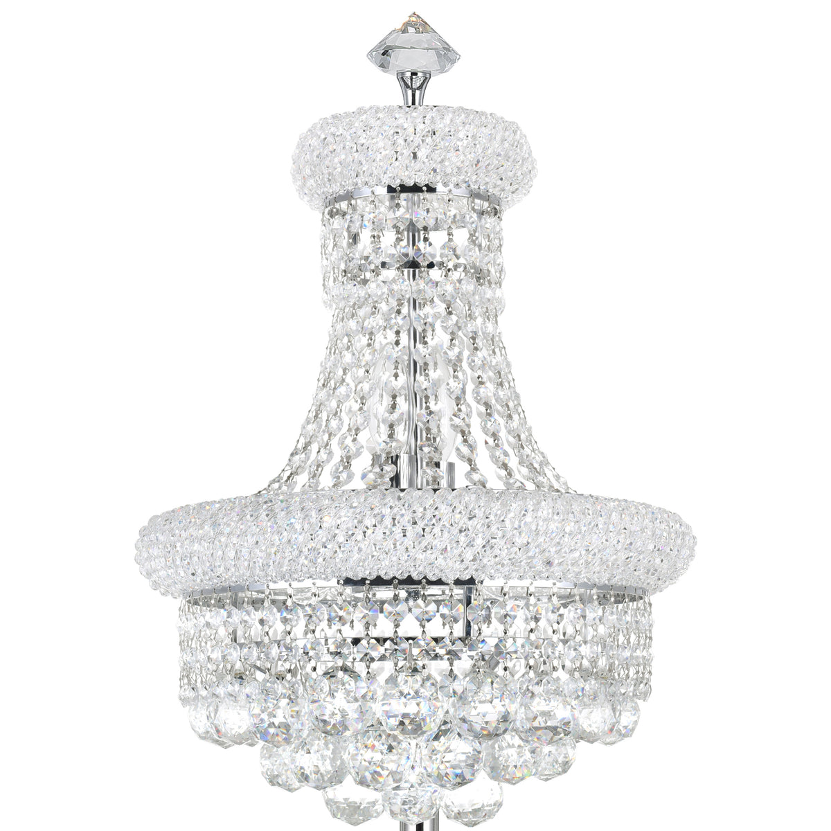 Empire 6 Light 14in Chrome Table Lamp with Crystals
