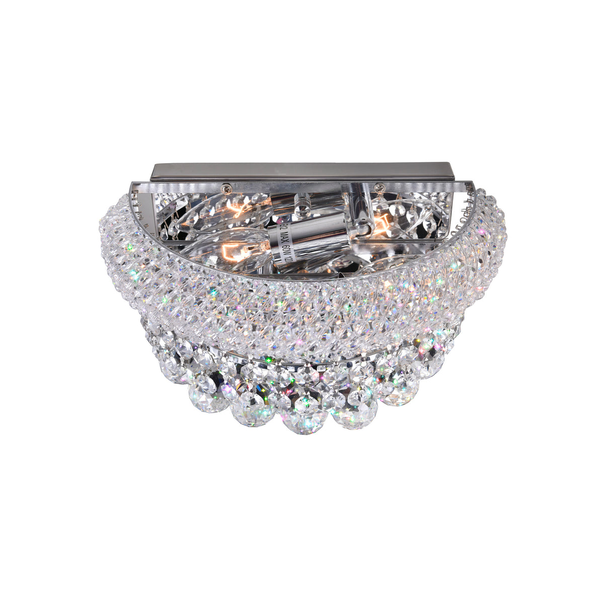 Empire 2 Light 12in Chrome Wall Sconce with Crystals