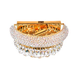 Empire 2 Light 12in Gold Wall Sconce with Crystals