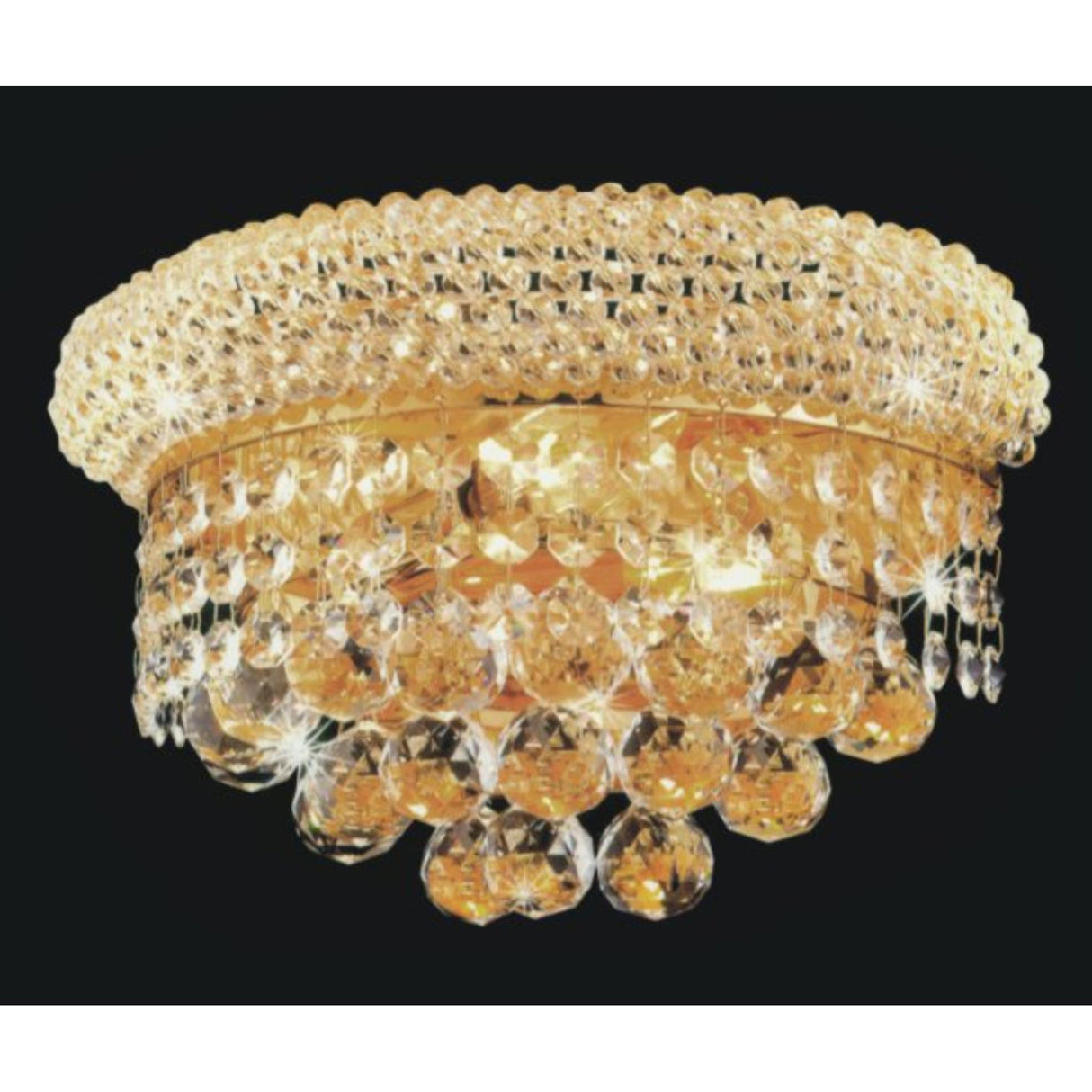 Empire 2 Light 12in Gold Wall Sconce with Crystals