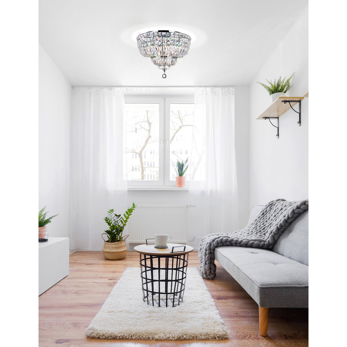 Stefania 8 Light Chrome Flush Mount