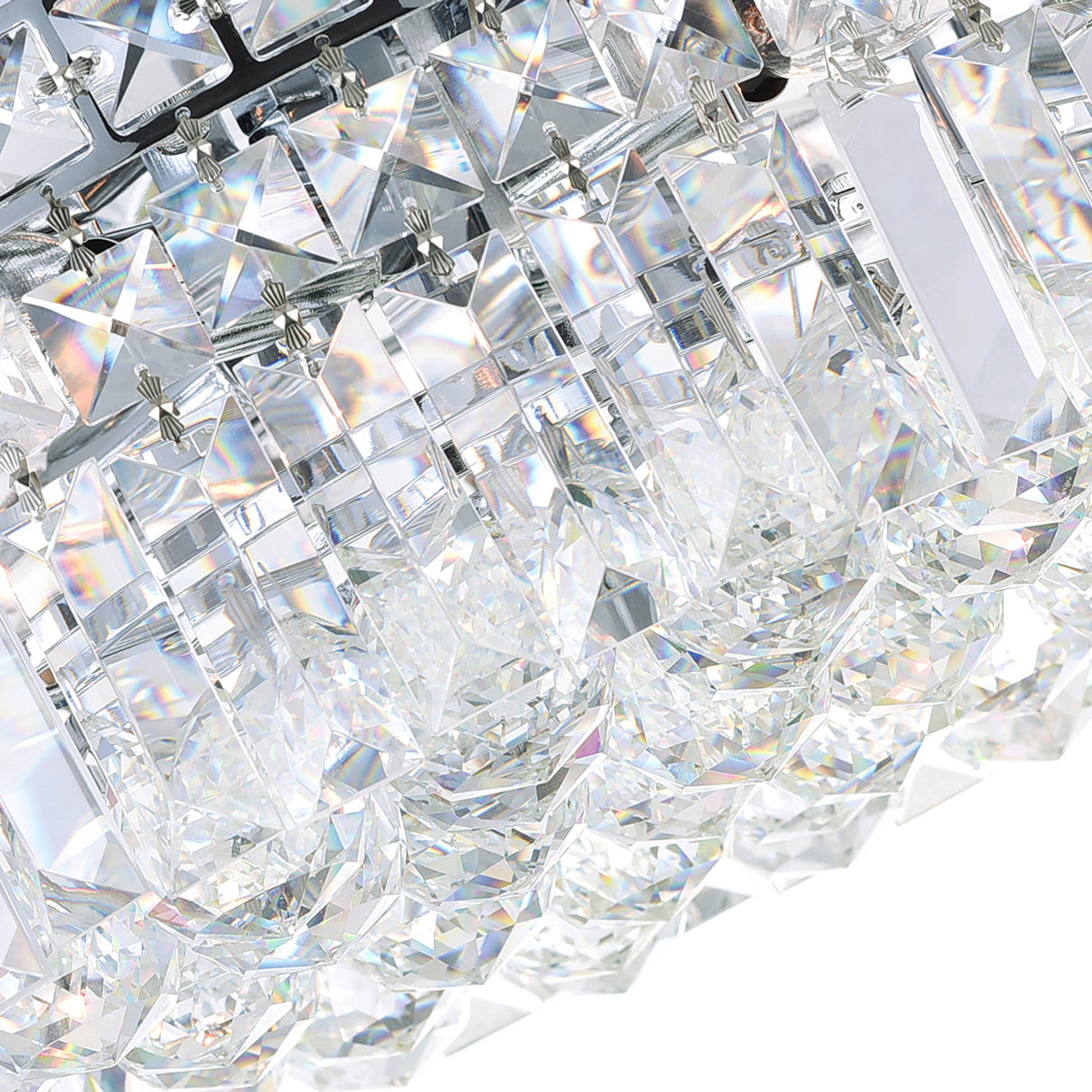 Colosseum 8 Light 20in Chrome Flush Mount with Crystals