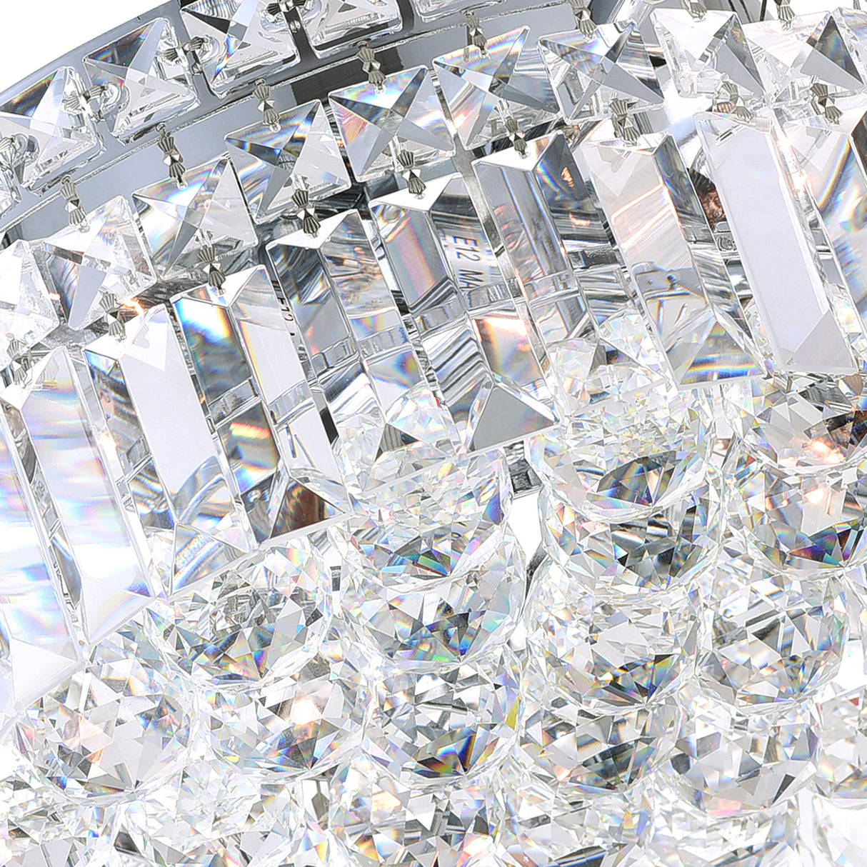 Colosseum 8 Light 20in Chrome Flush Mount with Crystals