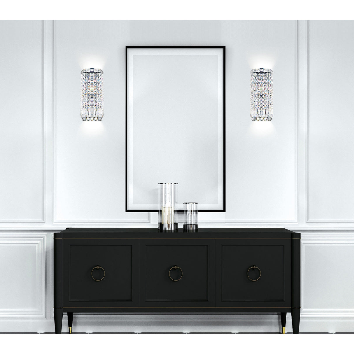 Colosseum 4 Light 6in Chrome Bathroom Sconce with Crystals