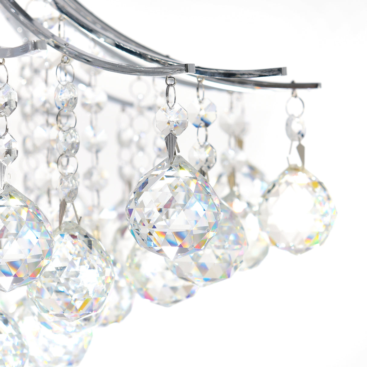 Princess 6 Light 20in Chrome Flush Mount with Crystals