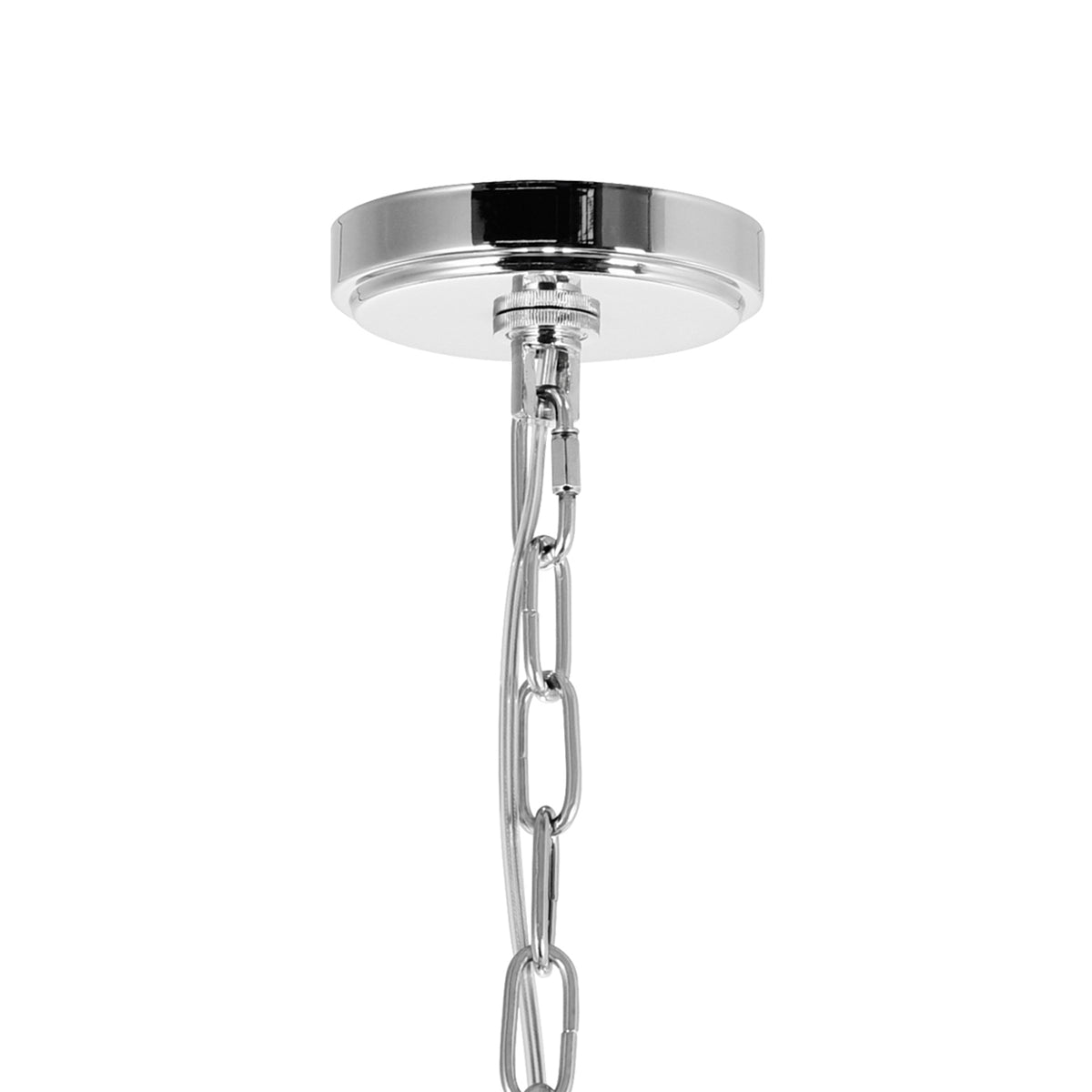 Princess 8 Light 20in Chrome Down Chandelier with Crystals