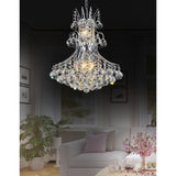 Princess 8 Light 20in Chrome Down Chandelier with Crystals