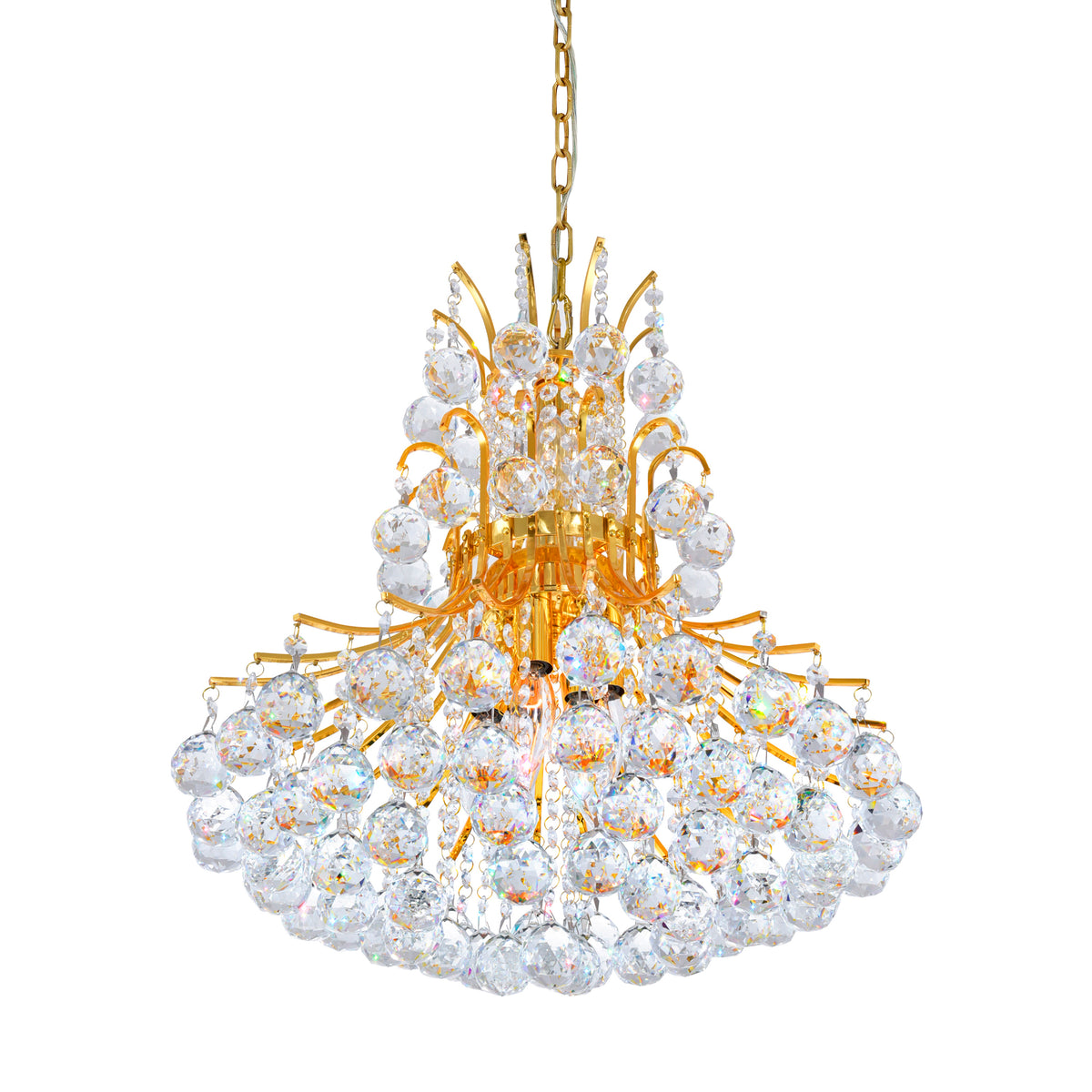 Princess 8 Light 20in Gold Down Chandelier