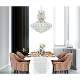 Princess 10 Light 24in Chrome Down Chandelier with Crystals