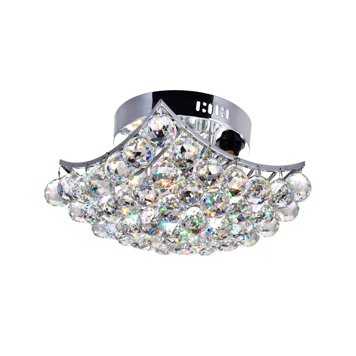 Queen 4 Light Flush Mount With  Chrome Finish
