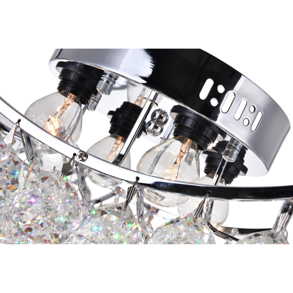 Queen 4 Light Flush Mount With  Chrome Finish