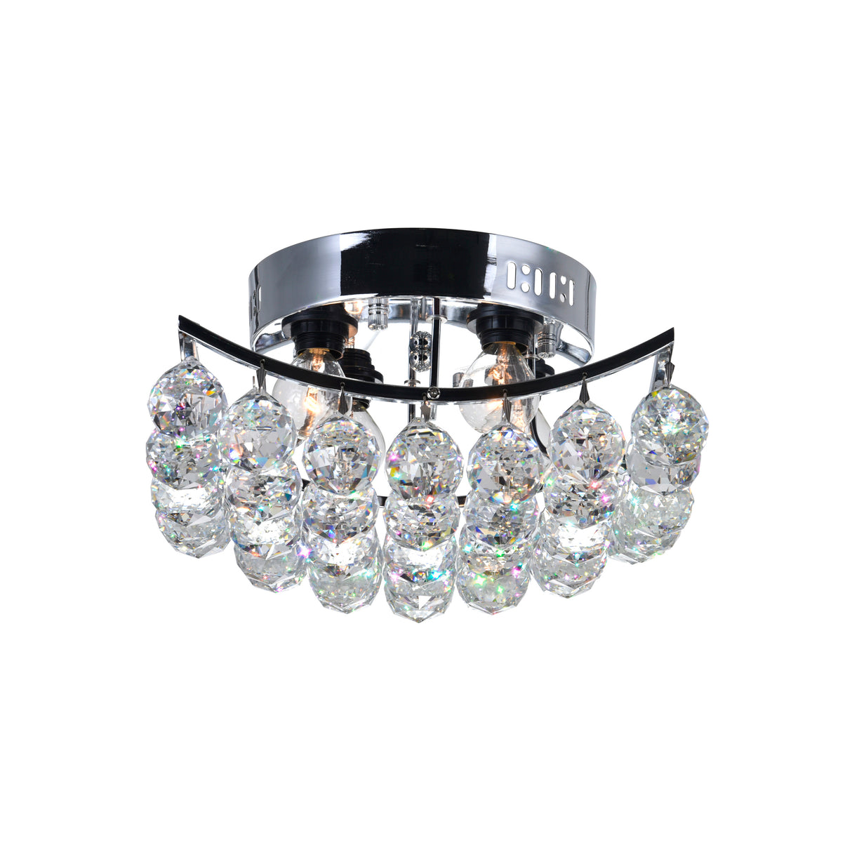 Queen 4 Light Flush Mount With  Chrome Finish