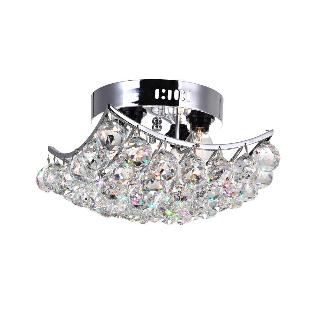 Queen 4 Light Flush Mount With  Chrome Finish