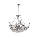 Jasmine 8 Light Down Chandelier With Chrome Finish