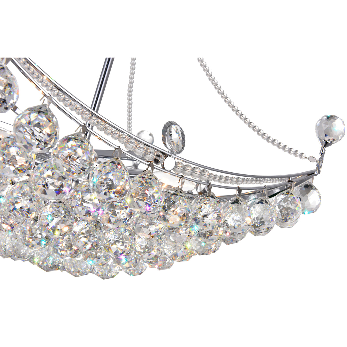 Jasmine 8 Light Down Chandelier With Chrome Finish