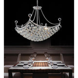 Jasmine 8 Light Down Chandelier With Chrome Finish
