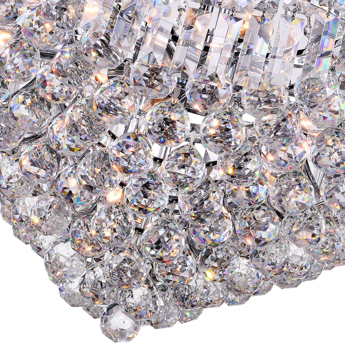 Amanda 15 Light Down Chandelier With Chrome Finish