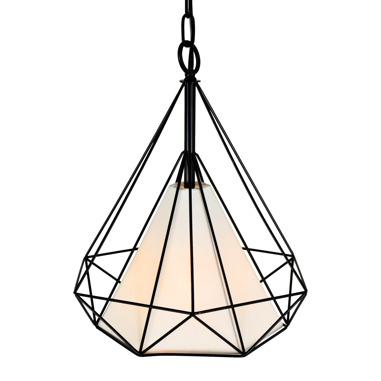 Diamond 1 Light 15in Black Down Pendant