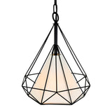 Diamond 1 Light 15in Black Down Pendant