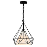 Diamond 1 Light 15in Black Down Pendant