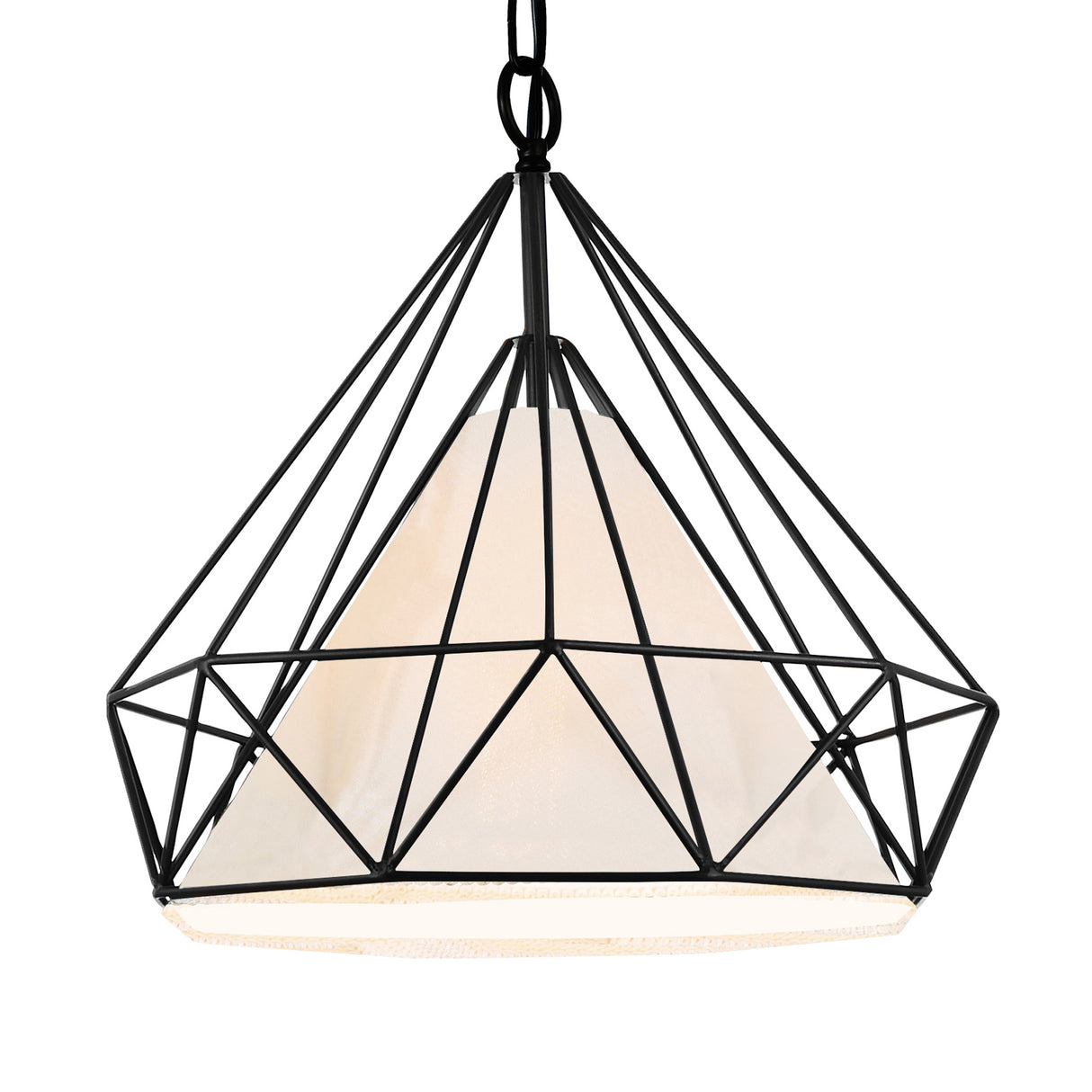 Diamond 1 Light 20in Black Down Pendant