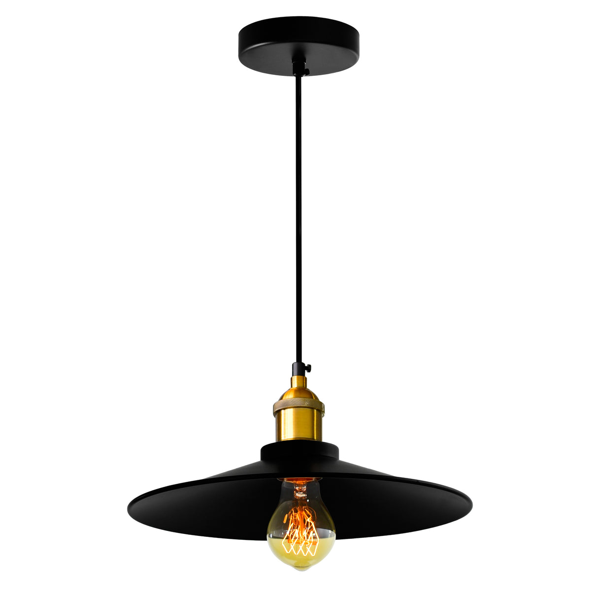 Brave 1 Light 13in Black Down Mini Pendant