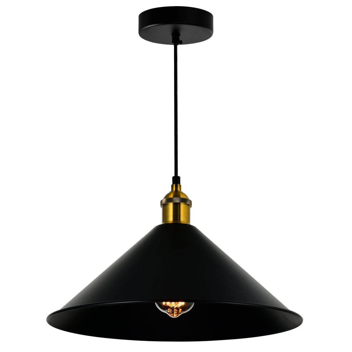 Brave 1 Light 14in Black Mini Pendant