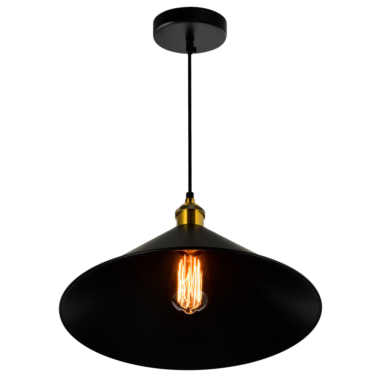 Brave 1 Light 14in Black Mini Pendant