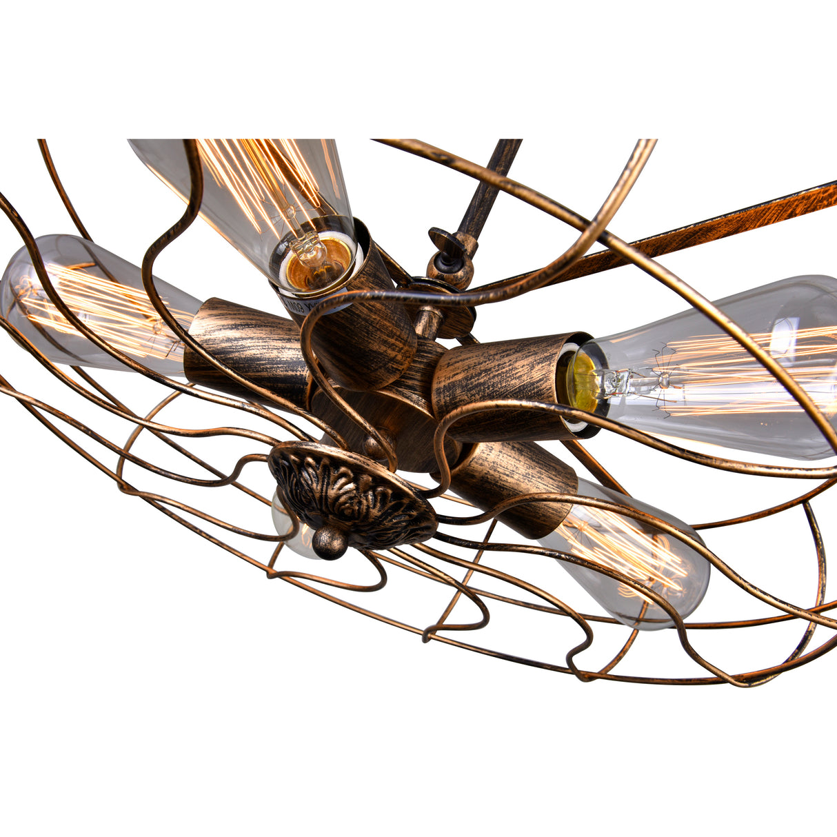 Pamela 5 Light 19in Antique Copper Flush Mount