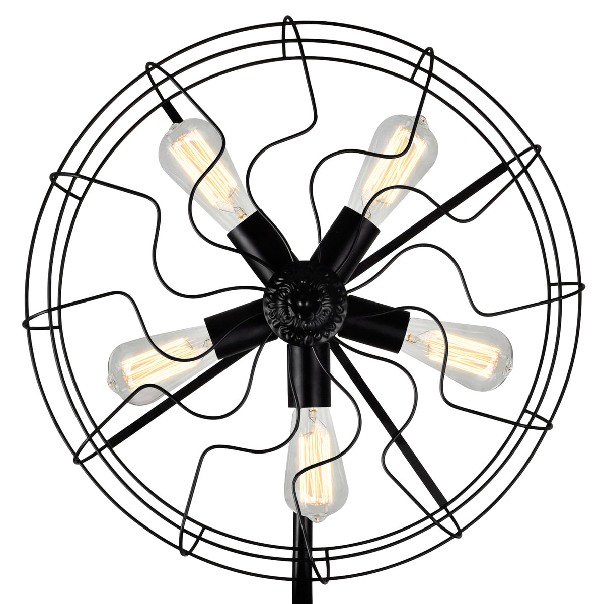 Pamela 5 Light Floor Lamp With Black Finish