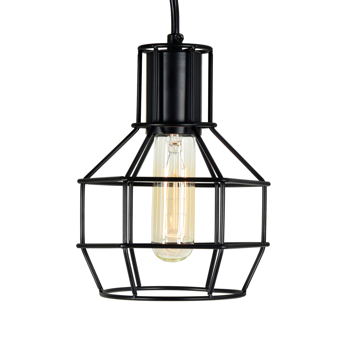 Secure 1 Light 6in Black Mini Pendant
