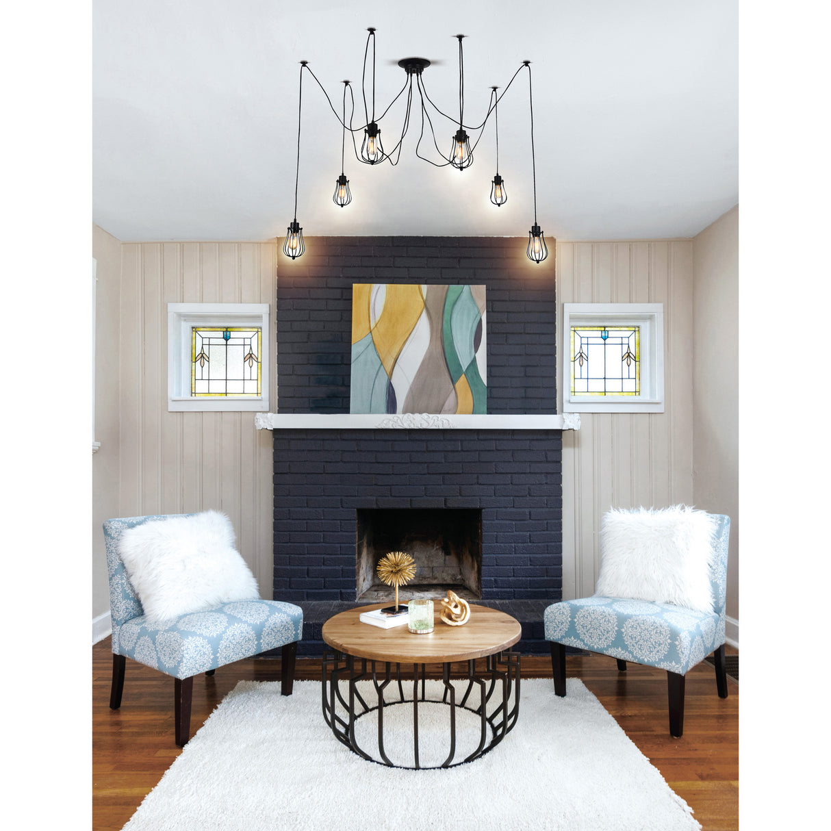 Tomaso 6 Light Black Multi Light Pendant