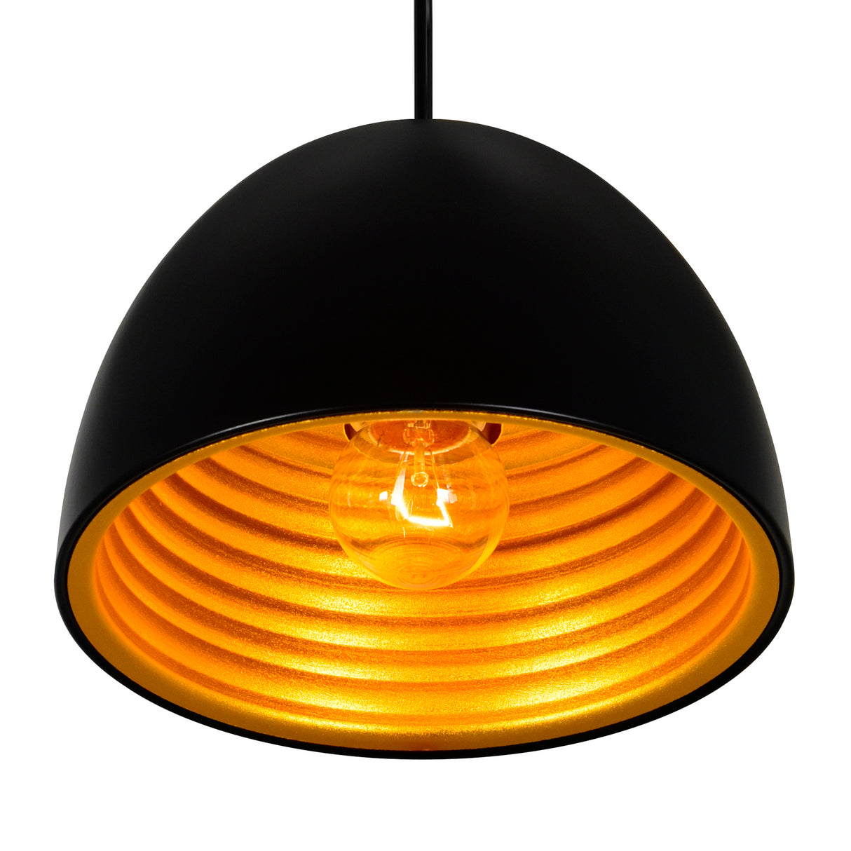 Modest 1 Light 7in Black Down Mini Pendant