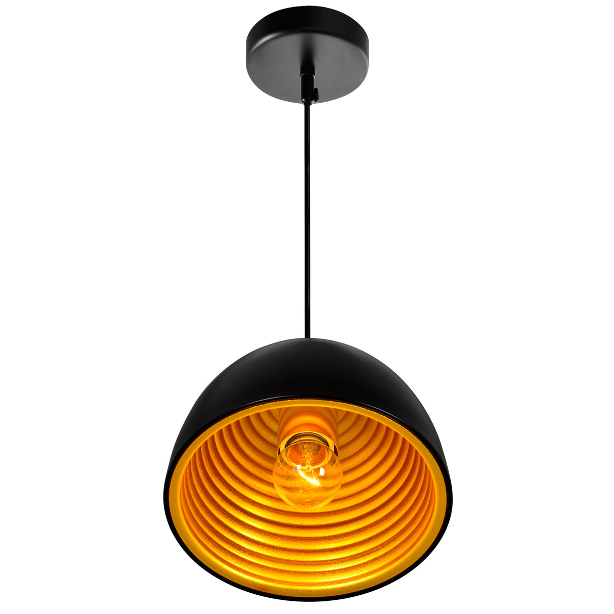 Modest 1 Light 7in Black Down Mini Pendant