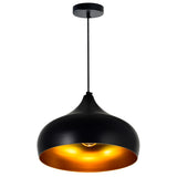 Dynamic 1 Light 16in Black Down Pendant