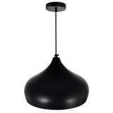 Dynamic 1 Light 16in Black Down Pendant