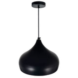 Dynamic 1 Light 9in Black Down Pendant