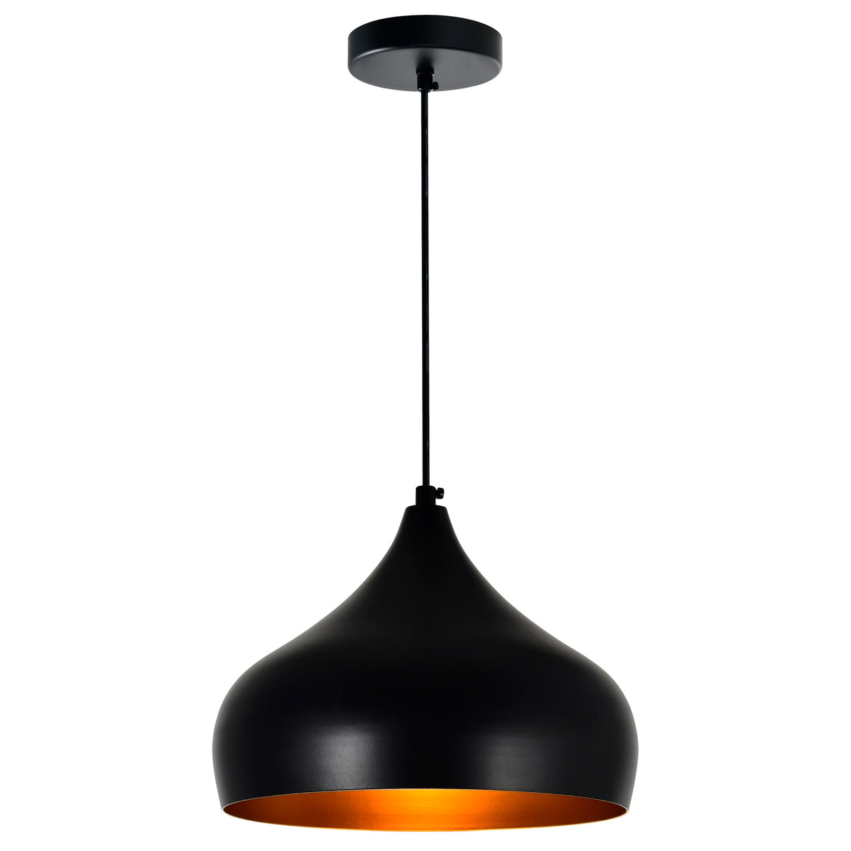 Dynamic 1 Light 9in Black Down Pendant