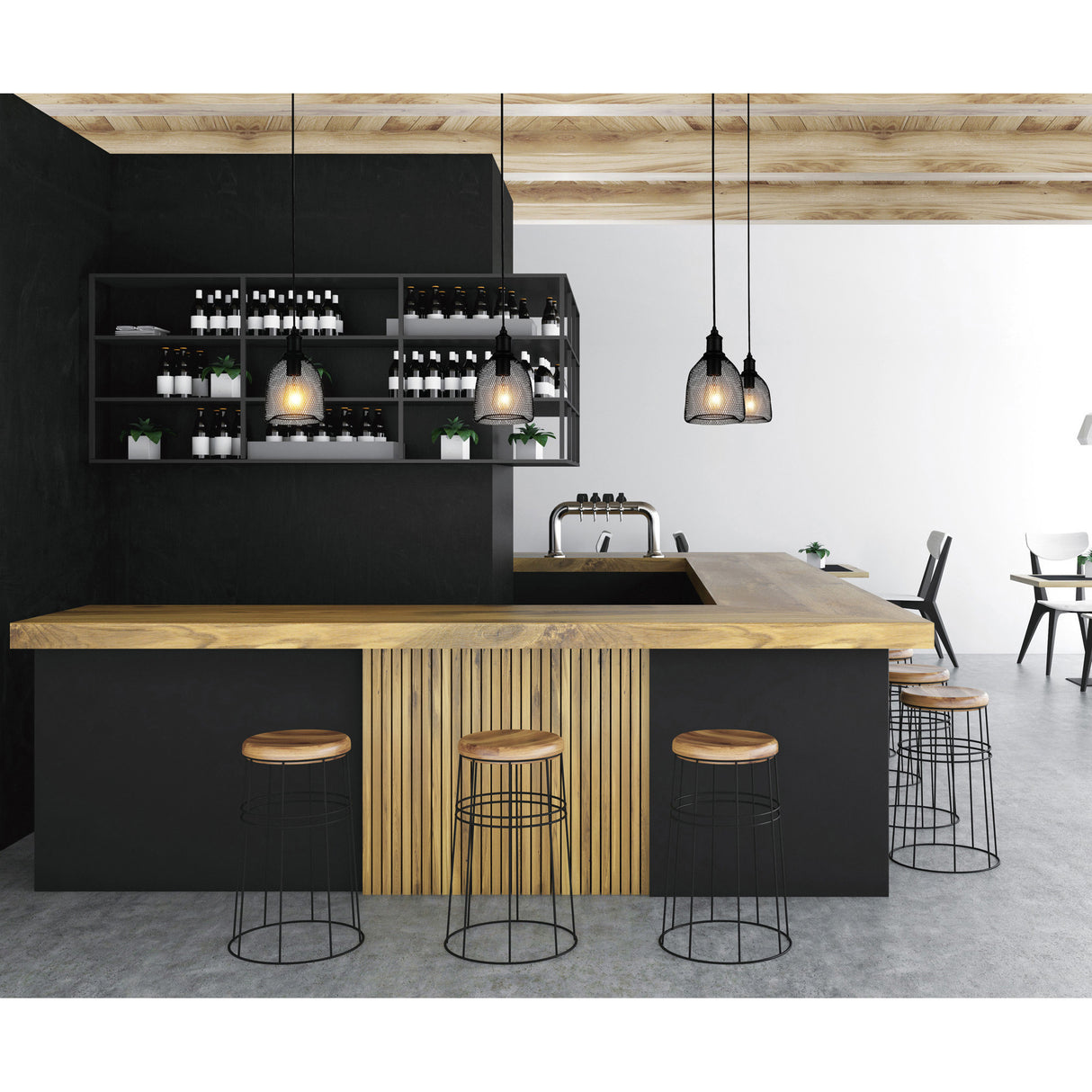 Drea 1 Light Black Down Mini Pendant