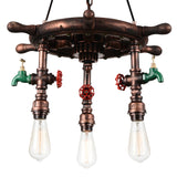 Manor 3 Light Down Chandelier With Speckled copper Finish