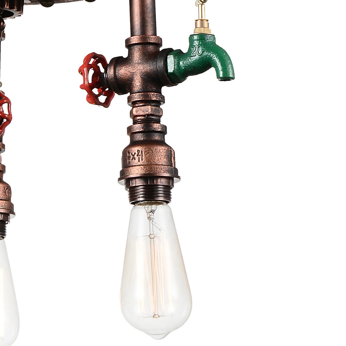 Manor 3 Light Down Chandelier With Speckled copper Finish