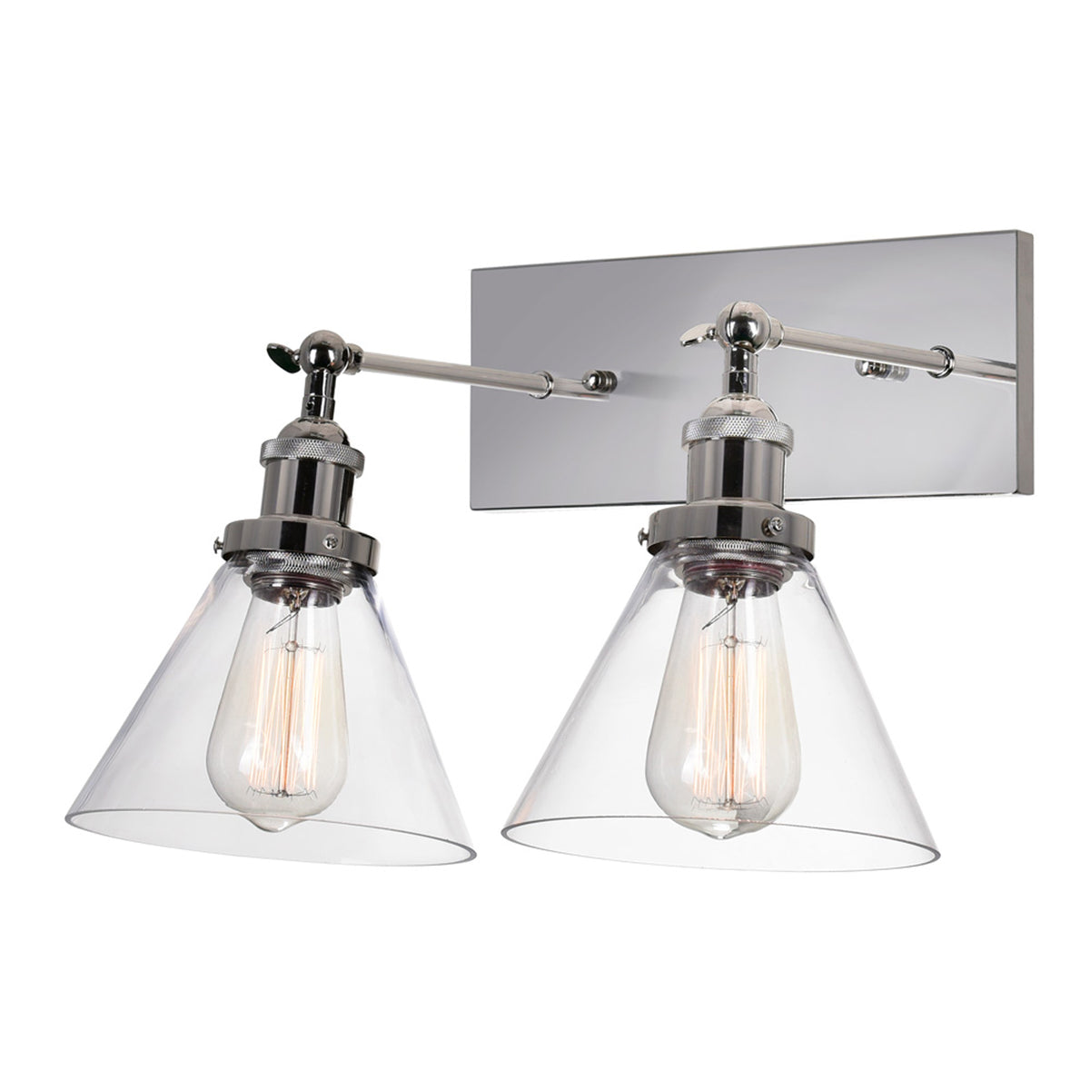 Eustis 2 Light 15in Polished Nickel Vanity Light