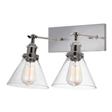 Eustis 2 Light 15in Polished Nickel Vanity Light