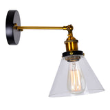 Eustis 1 Light 7in Black & Gold Wall Sconce