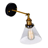 Eustis 1 Light 7in Black & Gold Wall Sconce