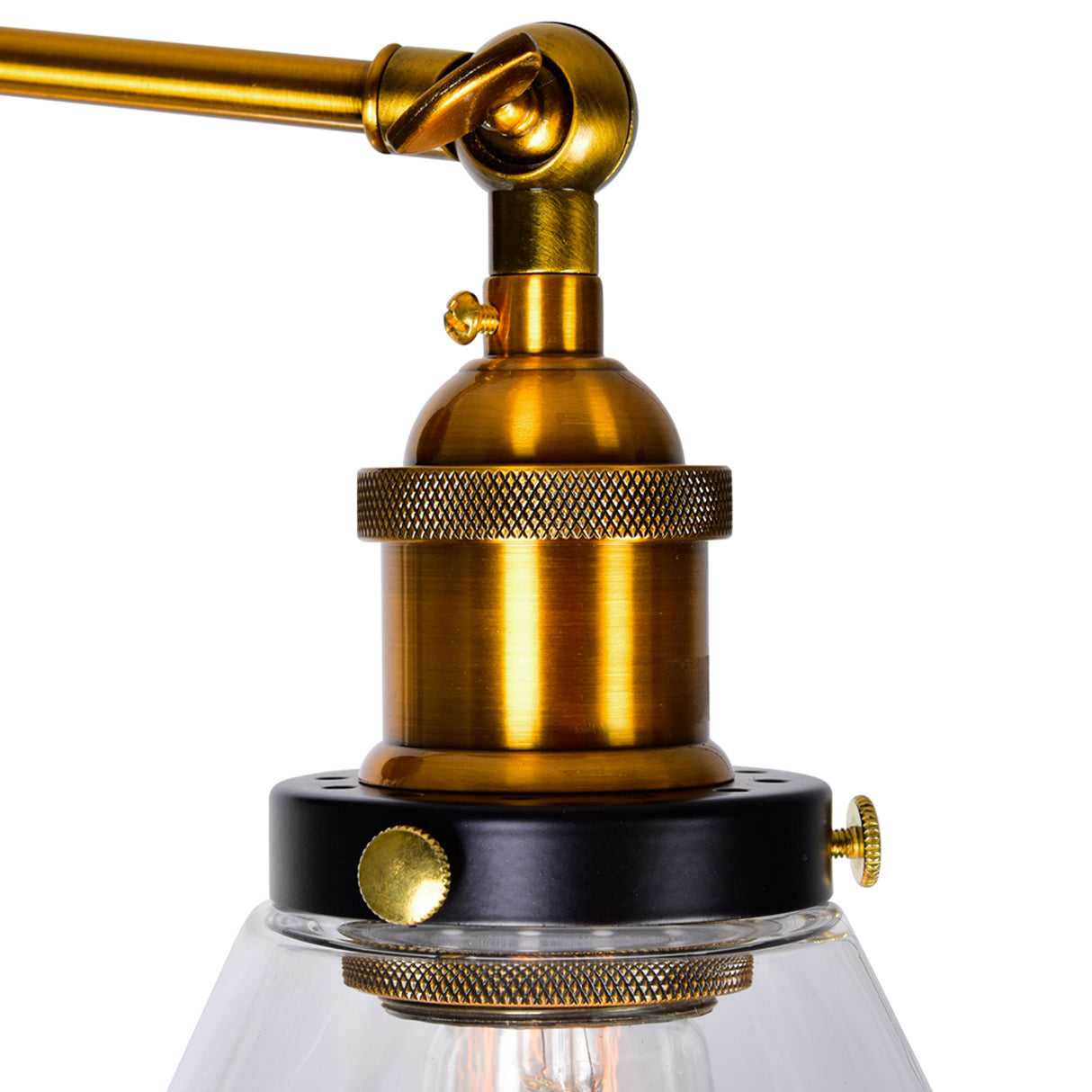 Eustis 1 Light 7in Black & Gold Wall Sconce