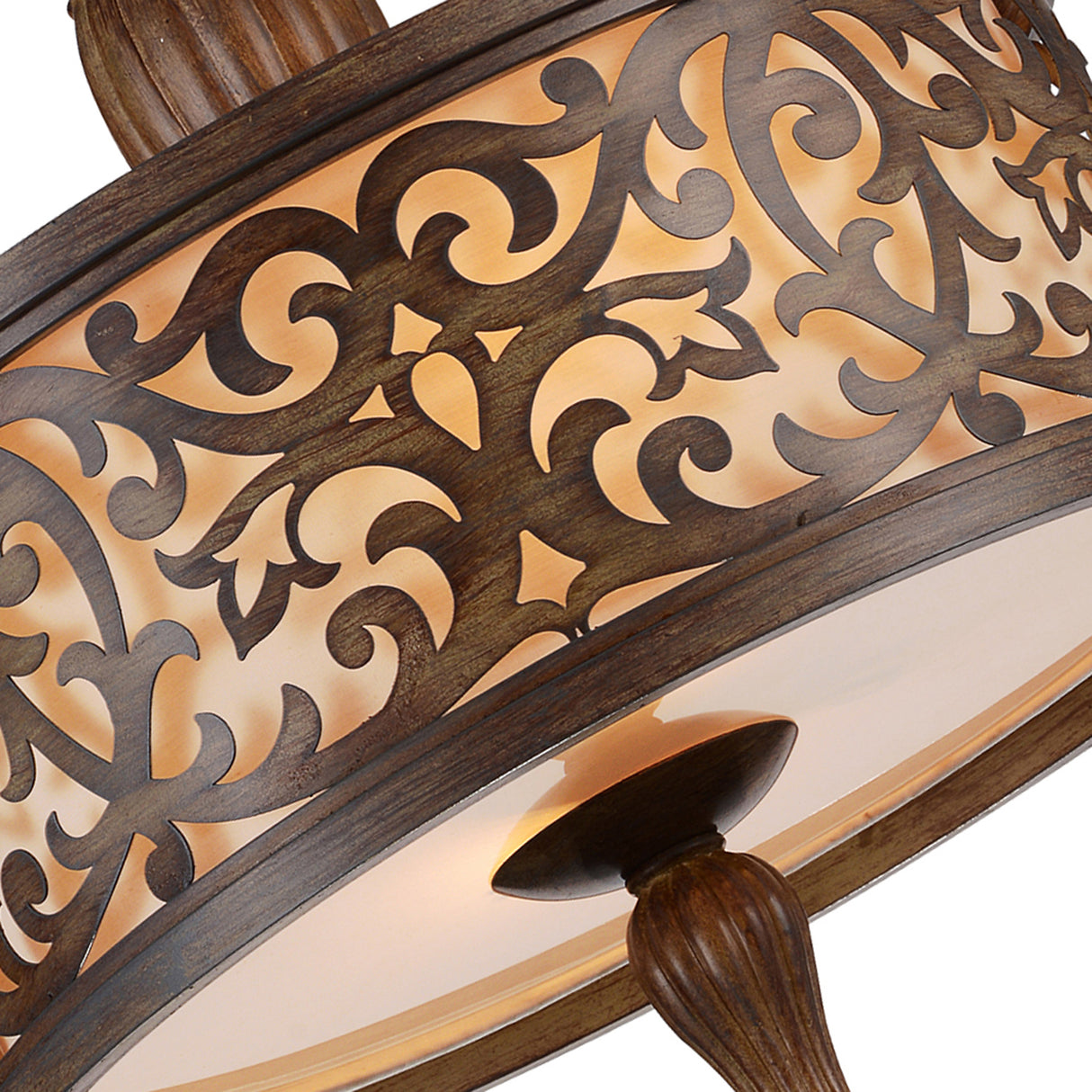 Nicole 3 Light 14in Brushed Chocolate Drum Shade Flush Mount