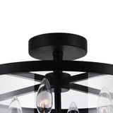 Miette 4 Light 18in Black Cage Flush Mount