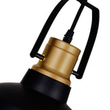 Elisa 1 Light 9in Black Down Pendant
